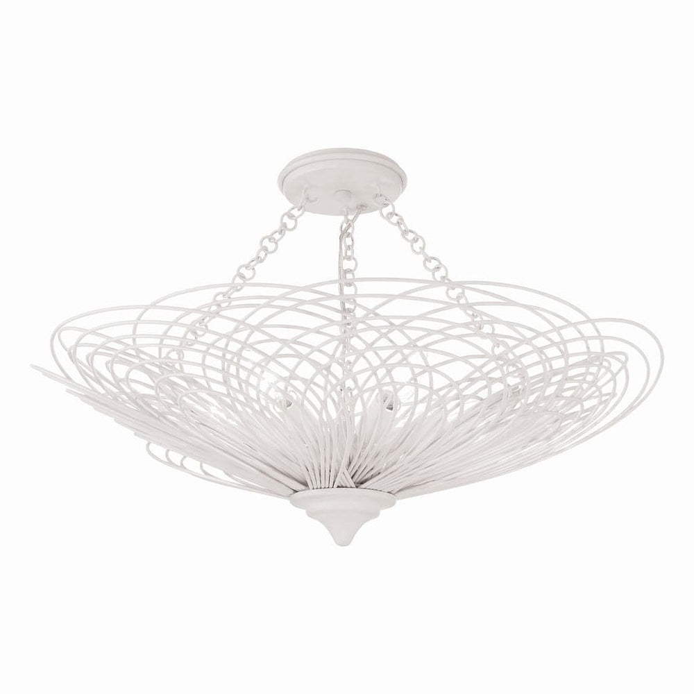 Doral 6 Light Matte White Semi Flush Mount-Crystorama Lighting Company-CRYSTO-DOR-B7706-MT_CEILING-Flush Mounts-2-France and Son