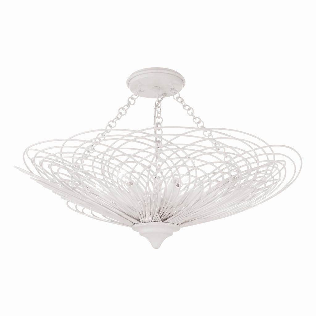 Doral 6 Light Matte White Semi Flush Mount-Crystorama Lighting Company-CRYSTO-DOR-B7706-MT_CEILING-Flush Mounts-2-France and Son