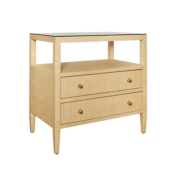 Dressers & Chests Douglas Two Drawer Side Table In Natural Grasscloth
