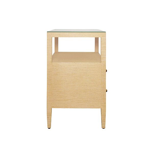 Dressers & Chests Douglas Two Drawer Side Table In Natural Grasscloth