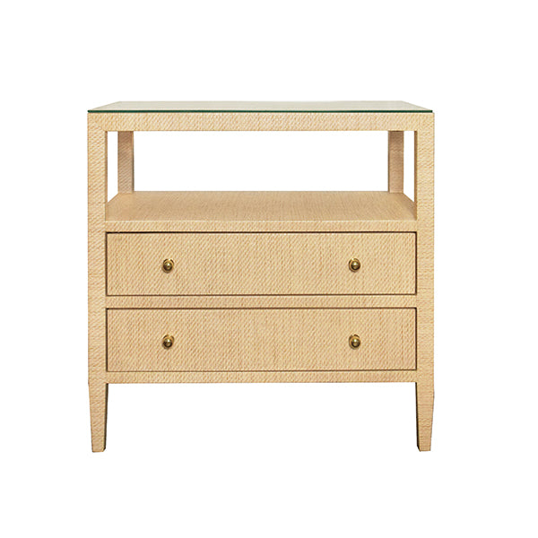 Dressers & Chests Douglas Two Drawer Side Table In Natural Grasscloth