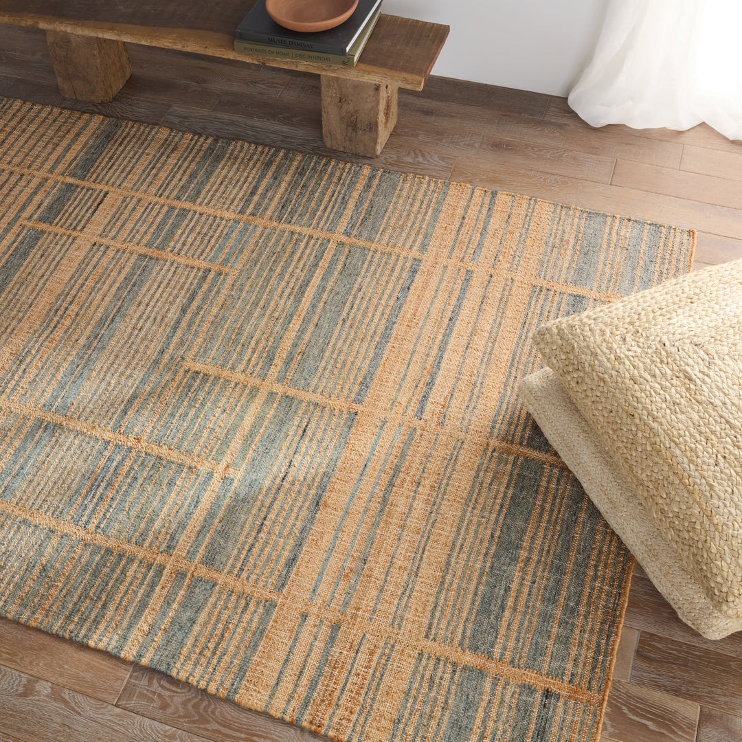 Jaipur Living Ciana Handmade Striped Brown/ Blue Area Rug (5'X8')