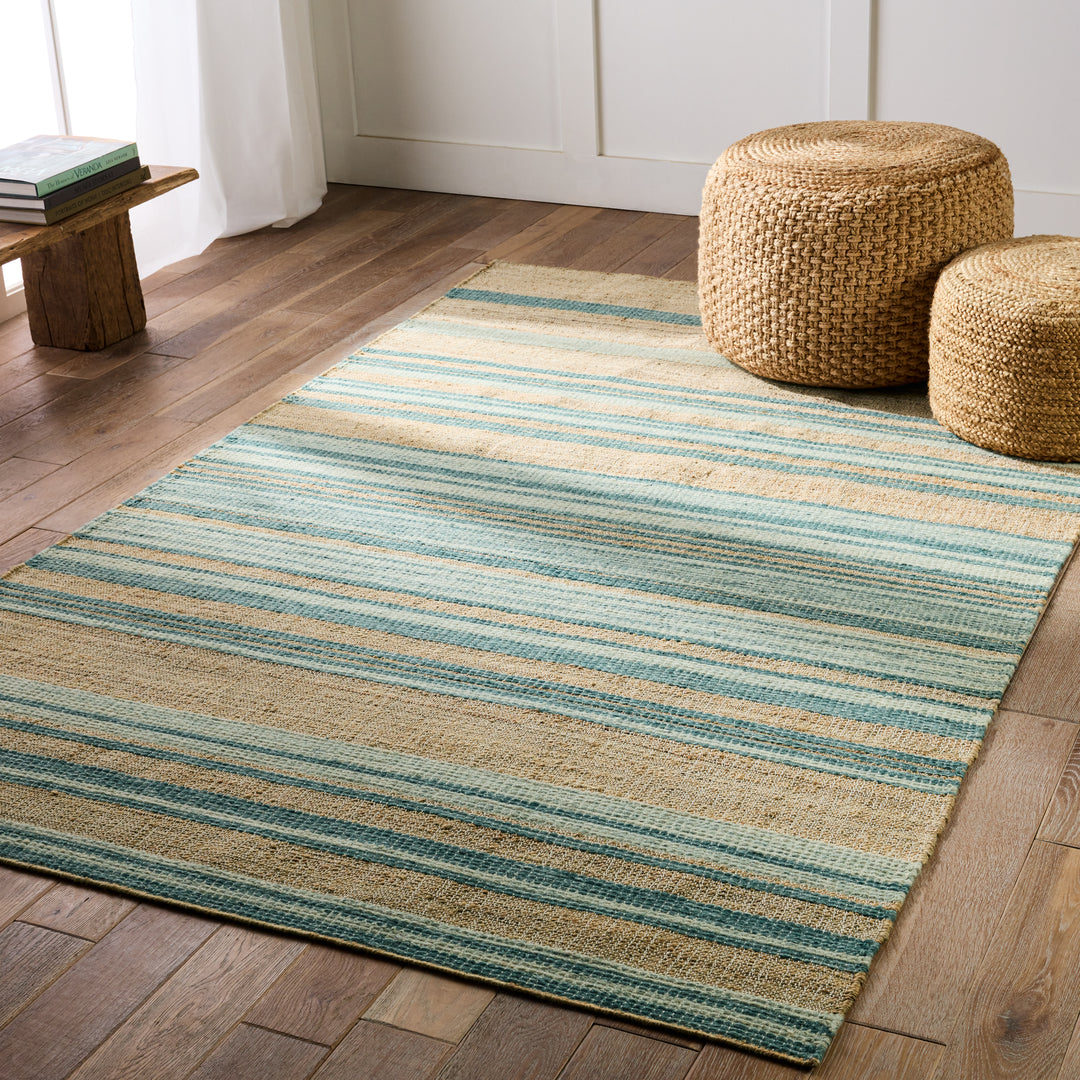 Jaipur Living Vitelli Handmade Striped Beige/ Blue Area Rug (2'X3')