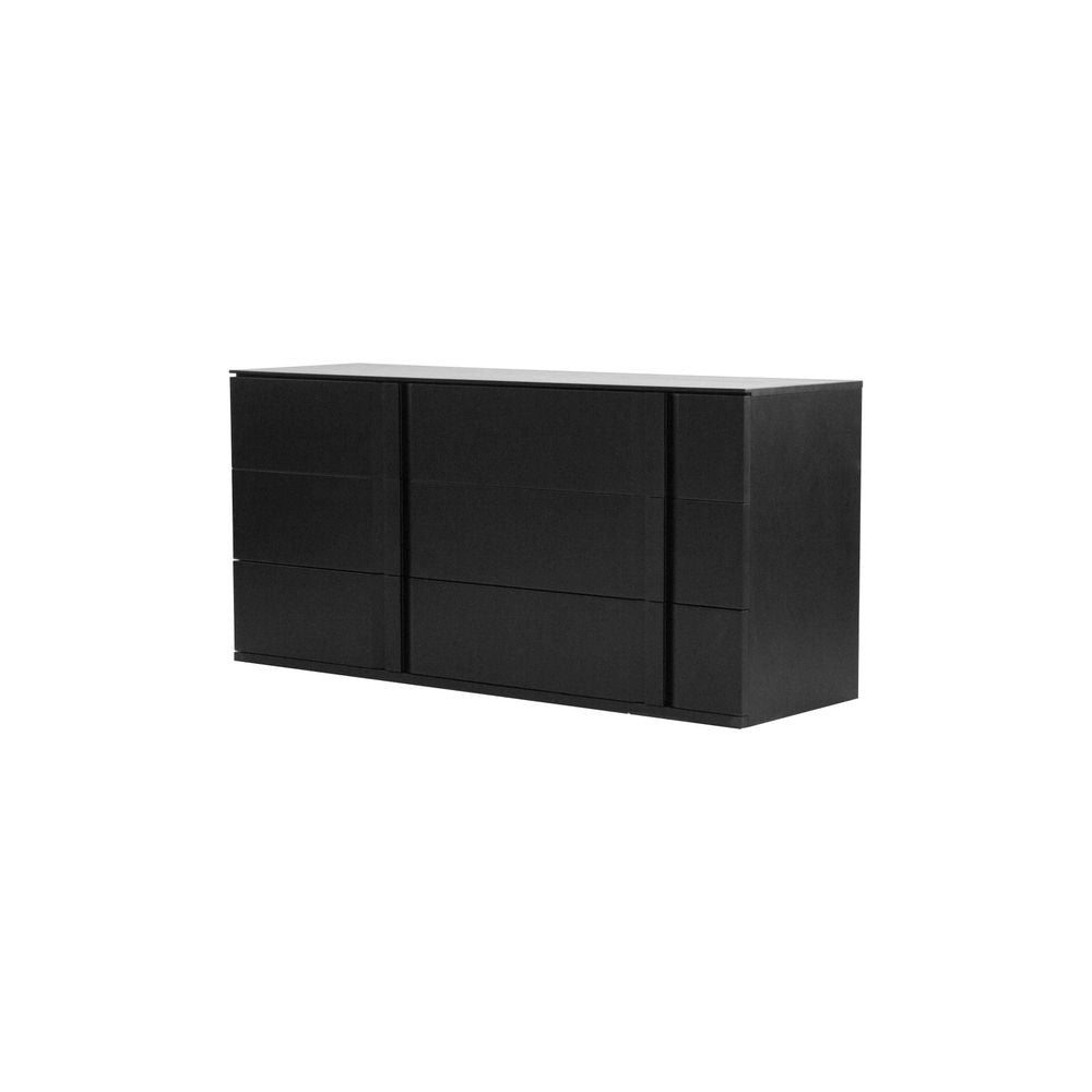 Carbon Double Dresser Black Textured / Soft Closing Drawers – France & Son Carbon Double Dresser Black Textured / Soft Closing Drawers – France & Son