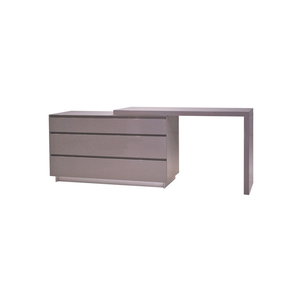Dressers & Chests Savvy Dresser With Extension Light Grey High Gloss / Soft Closing Drawers