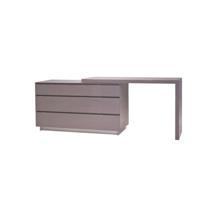 Dressers & Chests Savvy Dresser With Extension Light Grey High Gloss / Soft Closing Drawers