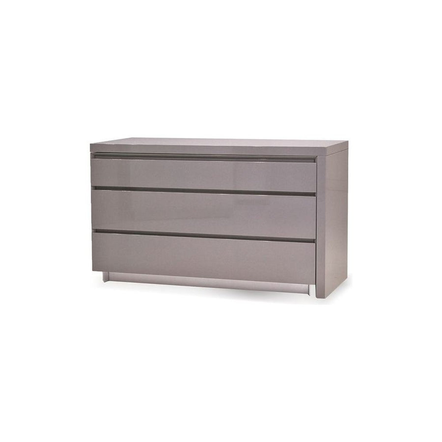 Dressers & Chests Savvy Dresser With Extension Light Grey High Gloss / Soft Closing Drawers