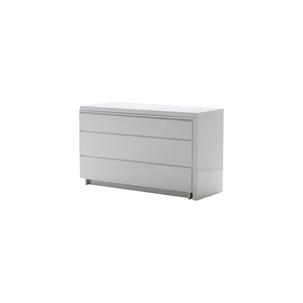Dressers & Chests Savvy Dresser With Extension White High Gloss / Soft Closing Drawers