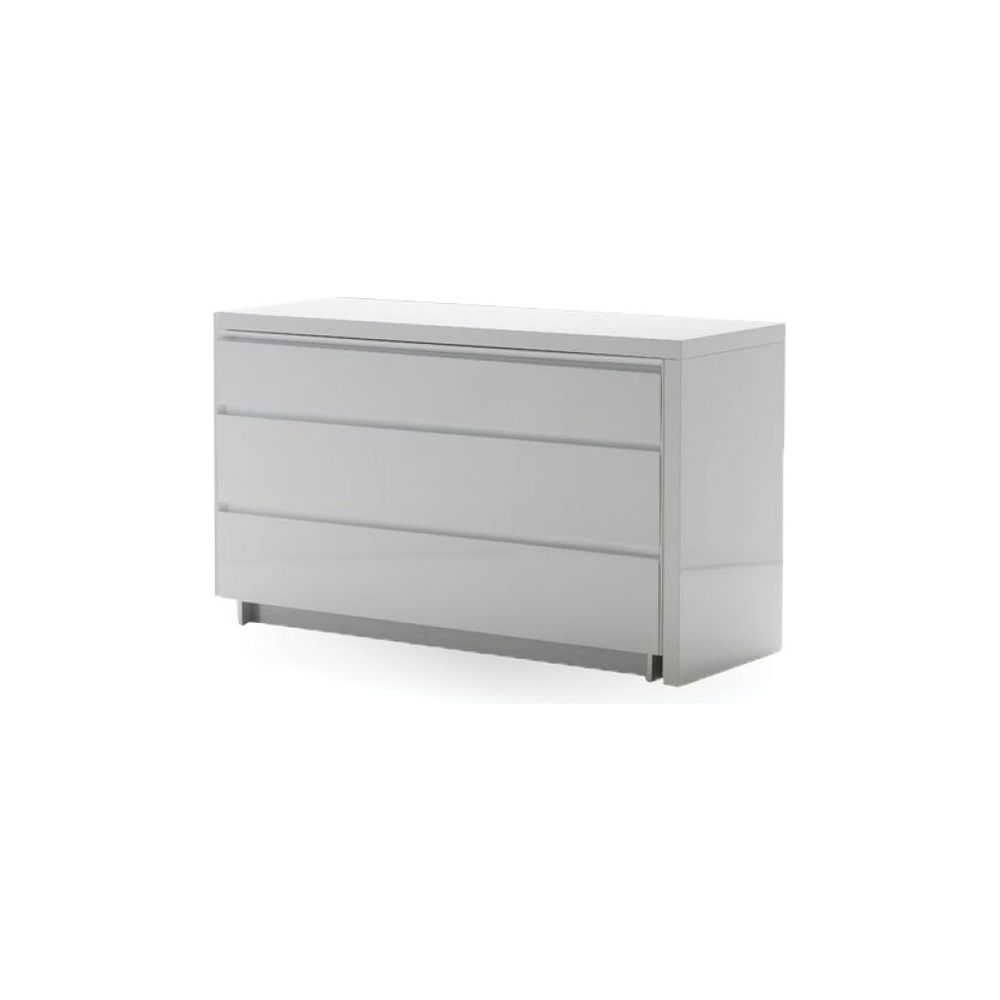 Dressers & Chests Savvy Dresser With Extension White High Gloss / Soft Closing Drawers
