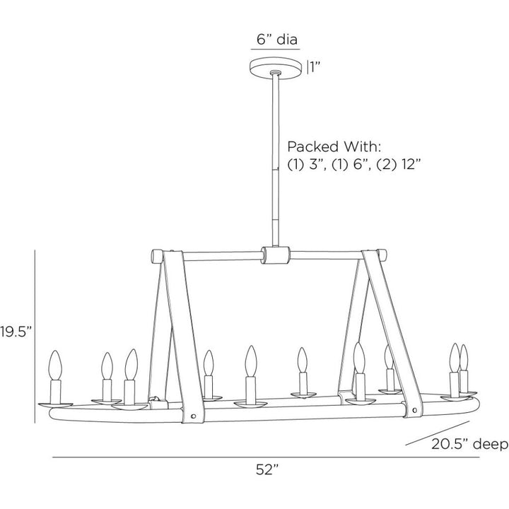 Elara Linear Chandelier - Gold