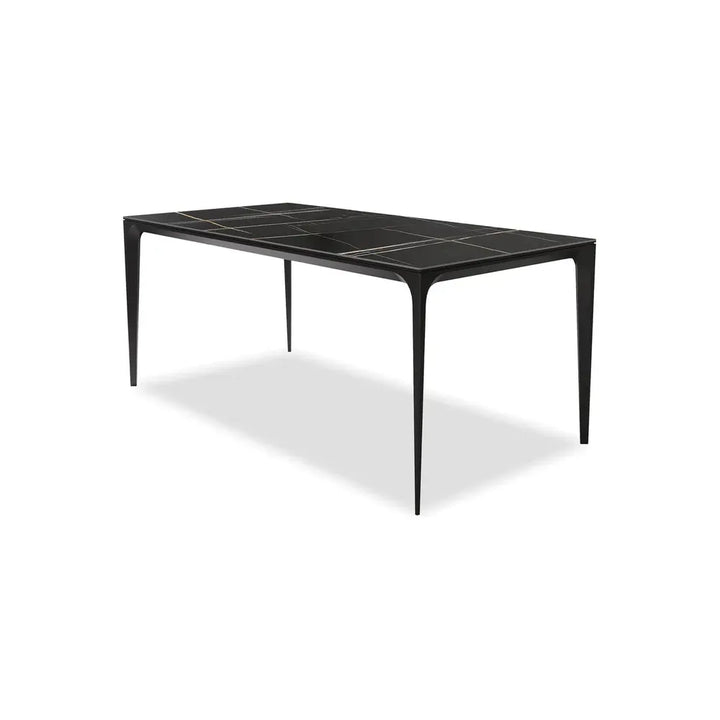 Dining Tables Capri Dining Table Safari Black Ceramic Top, Black Powder Coated Steel Base