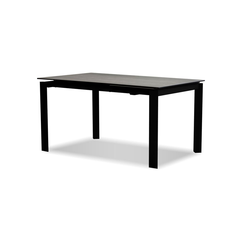 Dining Tables Casper Extension Dining Table Concrete Grey Ceramic Top, Black Powder Coated Steel Base