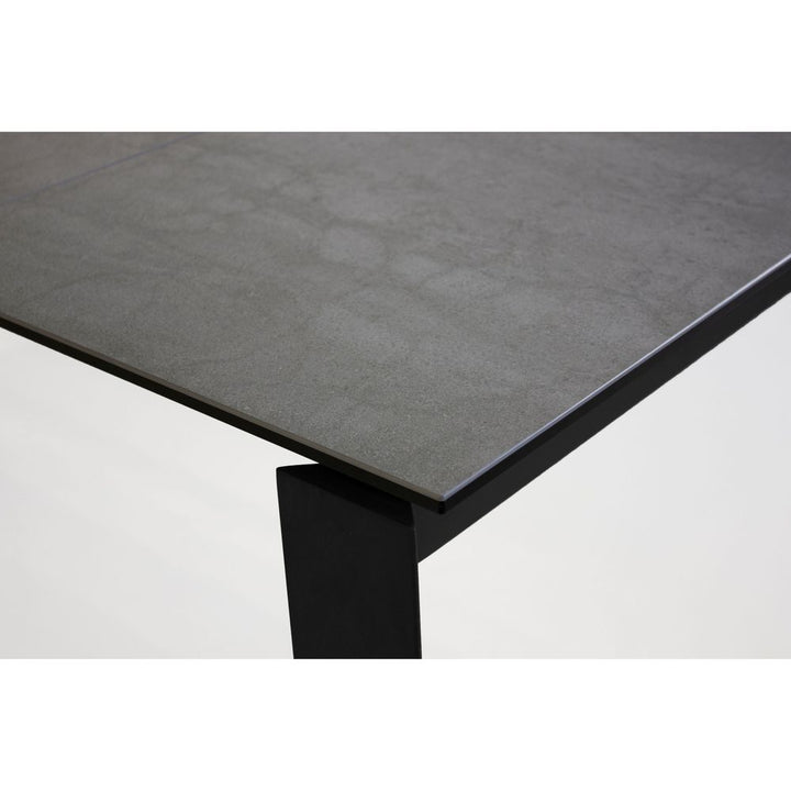 Dining Tables Casper Extension Dining Table Concrete Grey Ceramic Top, Black Powder Coated Steel Base