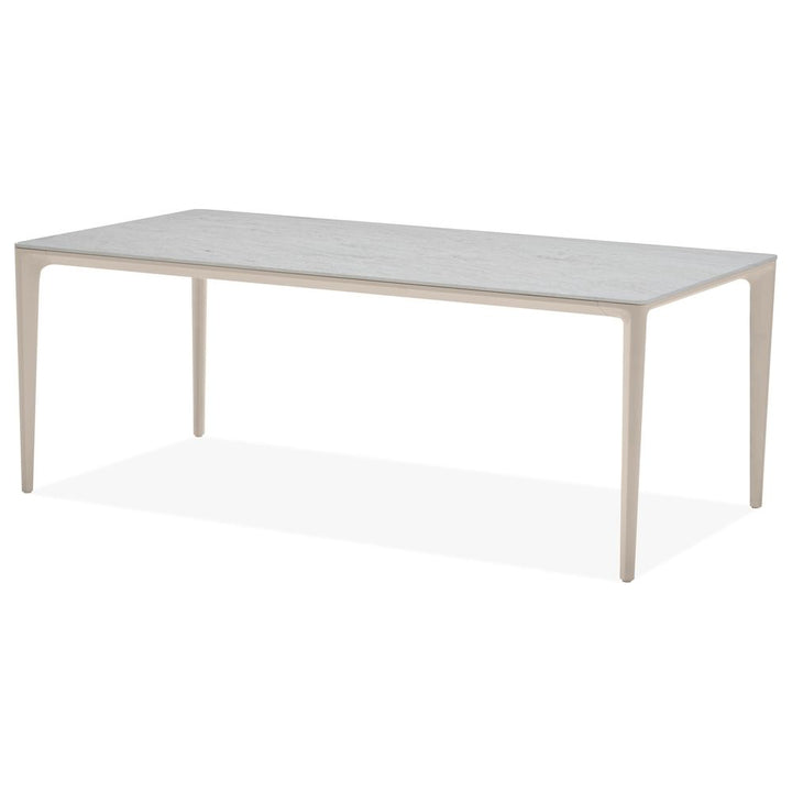 Outdoor Dining Tables Cayman 94" Dining Table Travertino Ceramic , Powder Coated Taupe Legs / Indoor-Outdoor