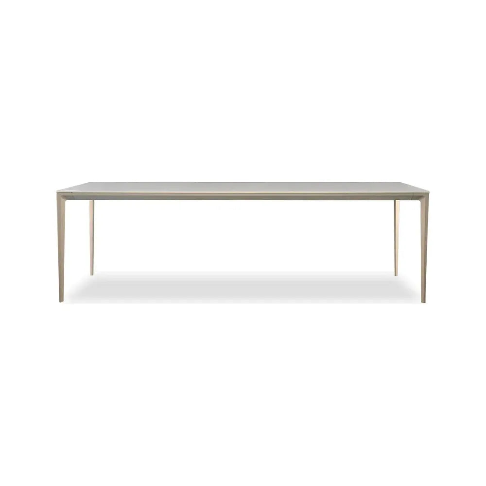 Cayman 86" Dining Table Travertino Ceramic Powder Coated Taupe Legs