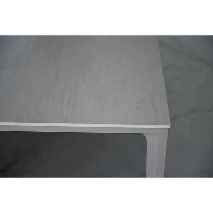 Cayman 86" Dining Table Travertino Ceramic Powder Coated Taupe Legs