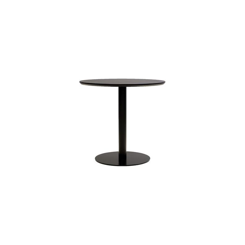 Dining Tables Halfpint Round Dining Table Black Commercial Grade Mdf, Black Powder Coated Steel Base