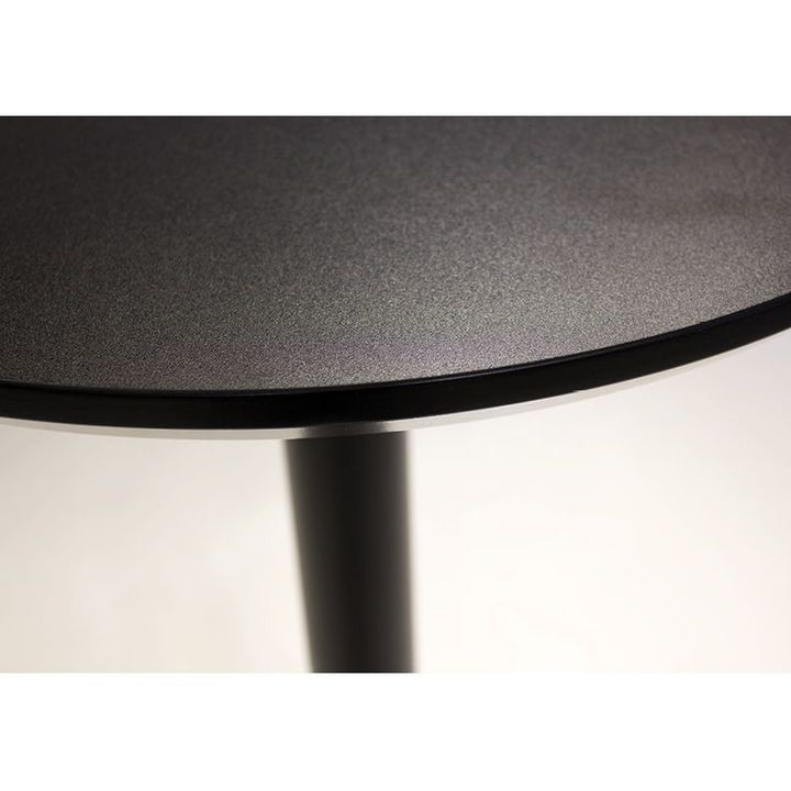 Dining Tables Halfpint Round Dining Table Black Commercial Grade Mdf, Black Powder Coated Steel Base