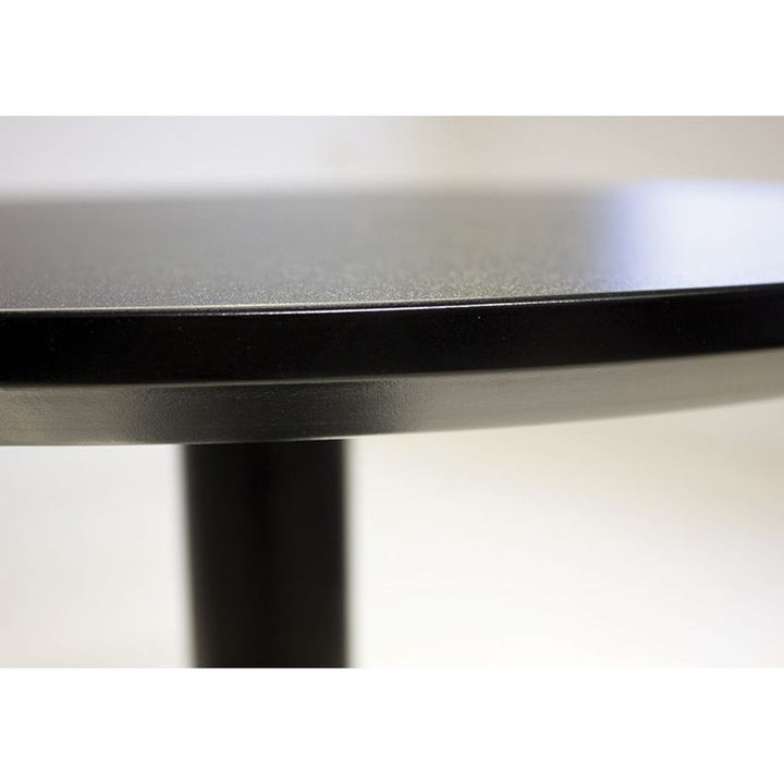 Dining Tables Halfpint Round Dining Table Black Commercial Grade Mdf, Black Powder Coated Steel Base