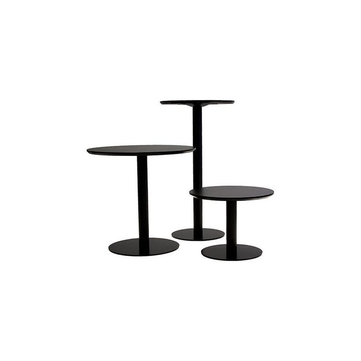 Dining Tables Halfpint Round Dining Table Black Commercial Grade Mdf, Black Powder Coated Steel Base