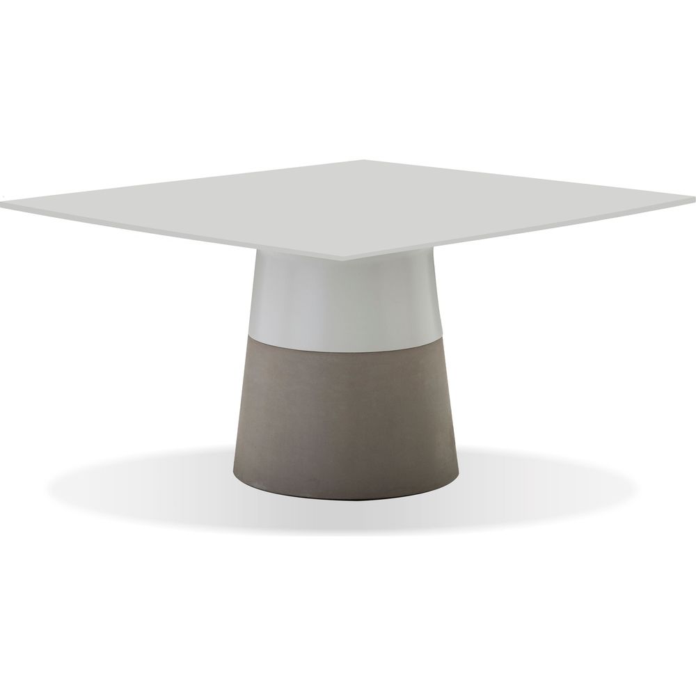 Outdoor Dining Tables Maldive Square Dining Table Solid Surface Concrete Base, Square Indoor-Outdoor