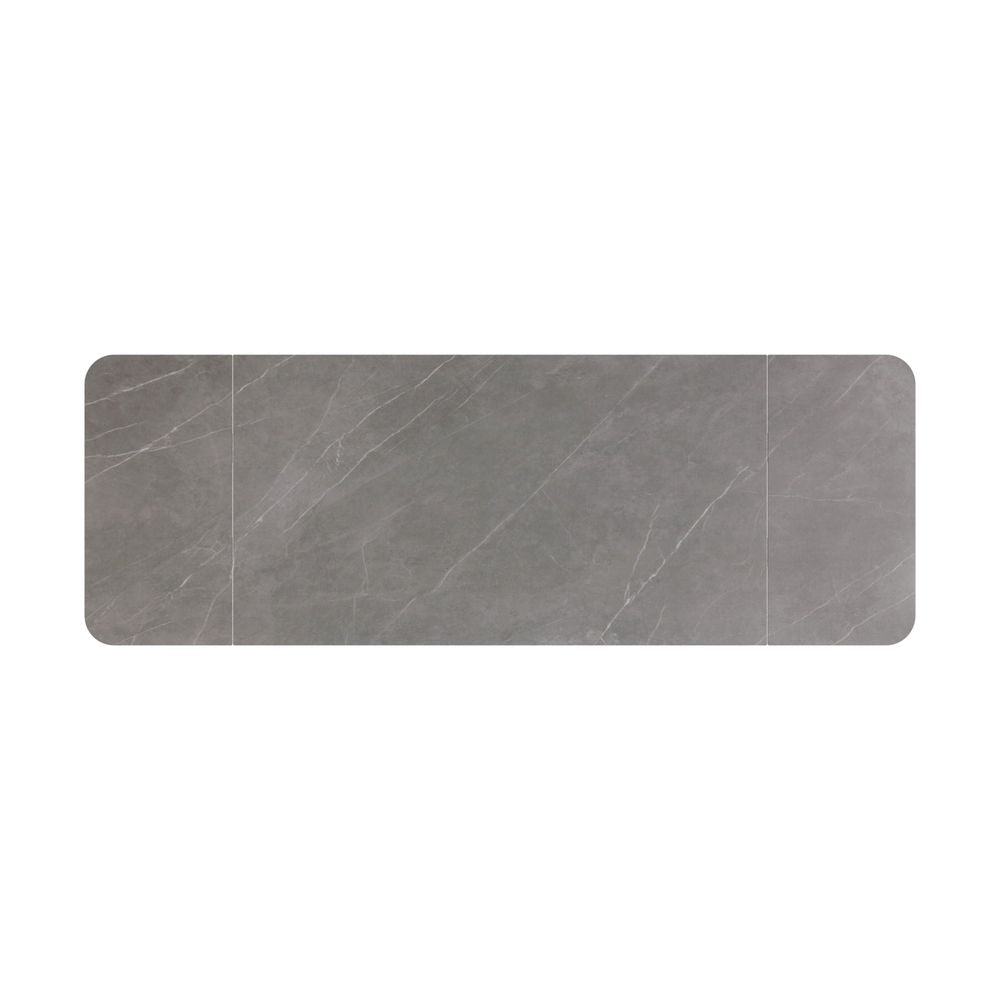 Dining Tables Palazzo Double Extension Dining Table Grey Ceramic Top, Black Powder Coated Steel Base