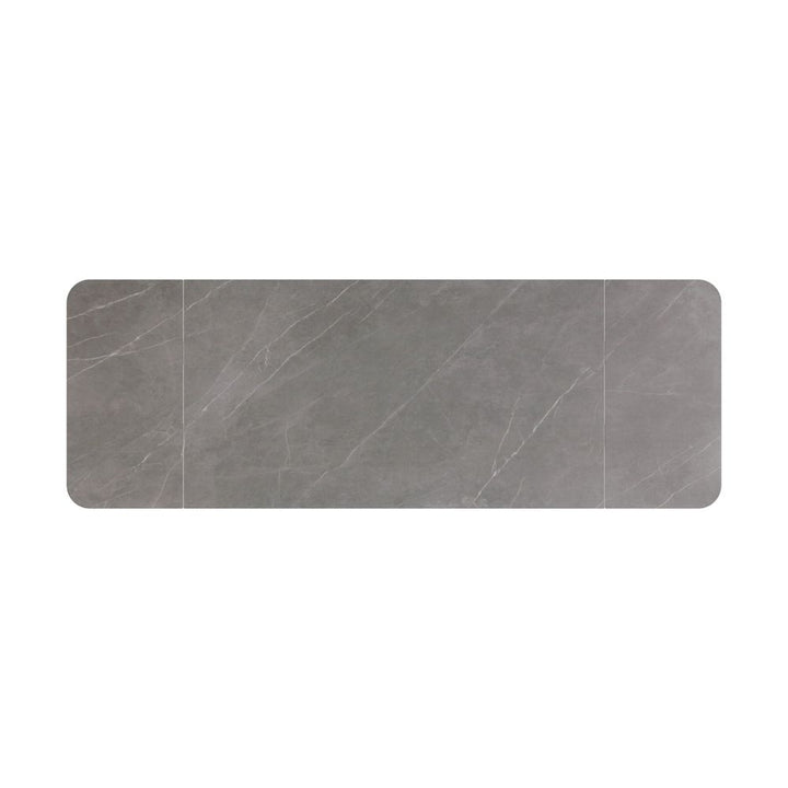 Dining Tables Palazzo Double Extension Dining Table Grey Ceramic Top, Black Powder Coated Steel Base