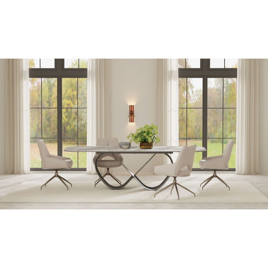Dining Tables Wave 103" Dining Table Magellano Ceramic Top Black Powder Coated Steel Base