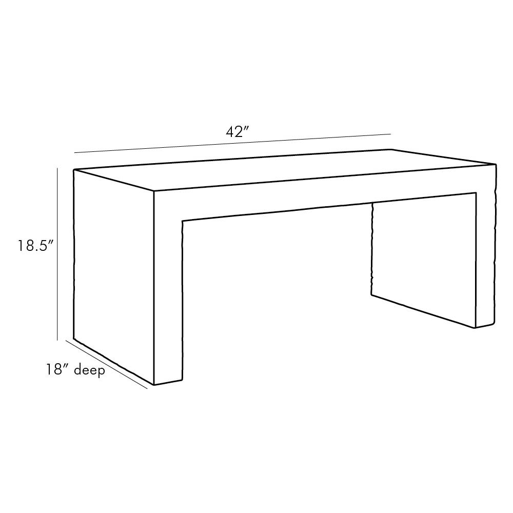 Heath Bench/Cocktail Table - White