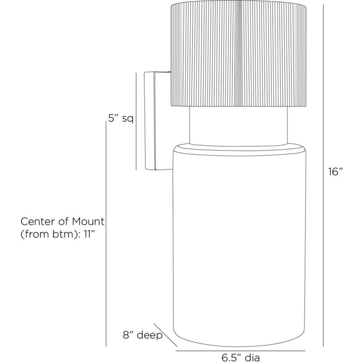 Sutton Outdoor Sconce - Gray