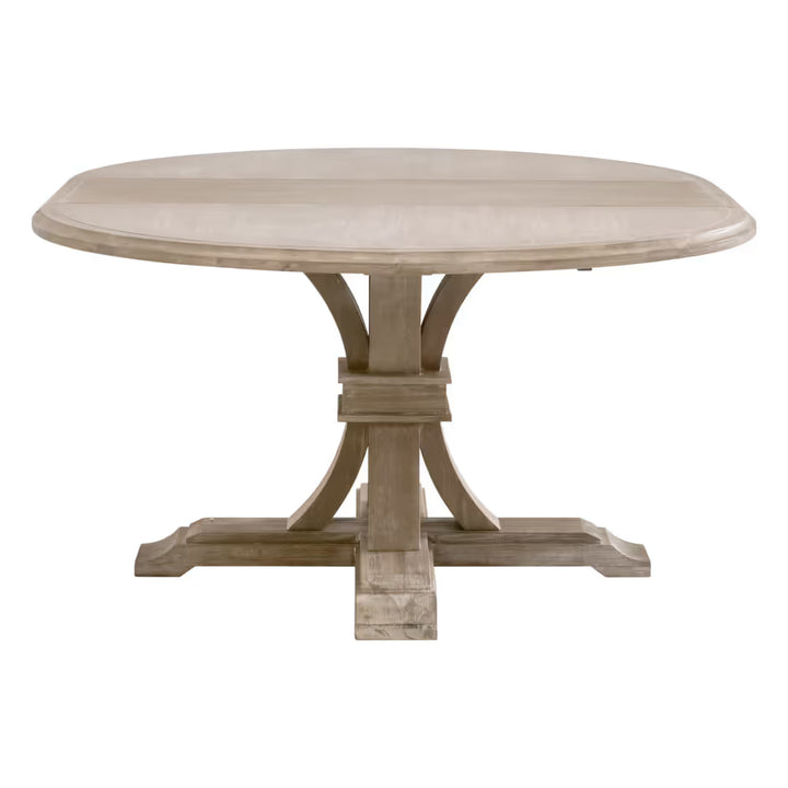 Additional view of Devon 54" Round Extension Dining Table, featuring distressed, wood, and extension leaf system.