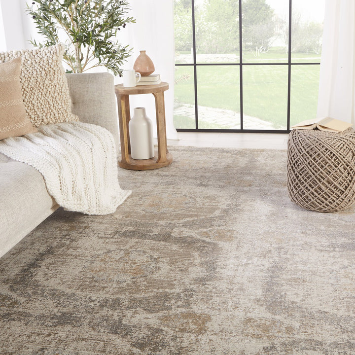 Vibe by Jaipur Living Airi Medallion Gray/ Beige Area Rug (5'3"X7'6")