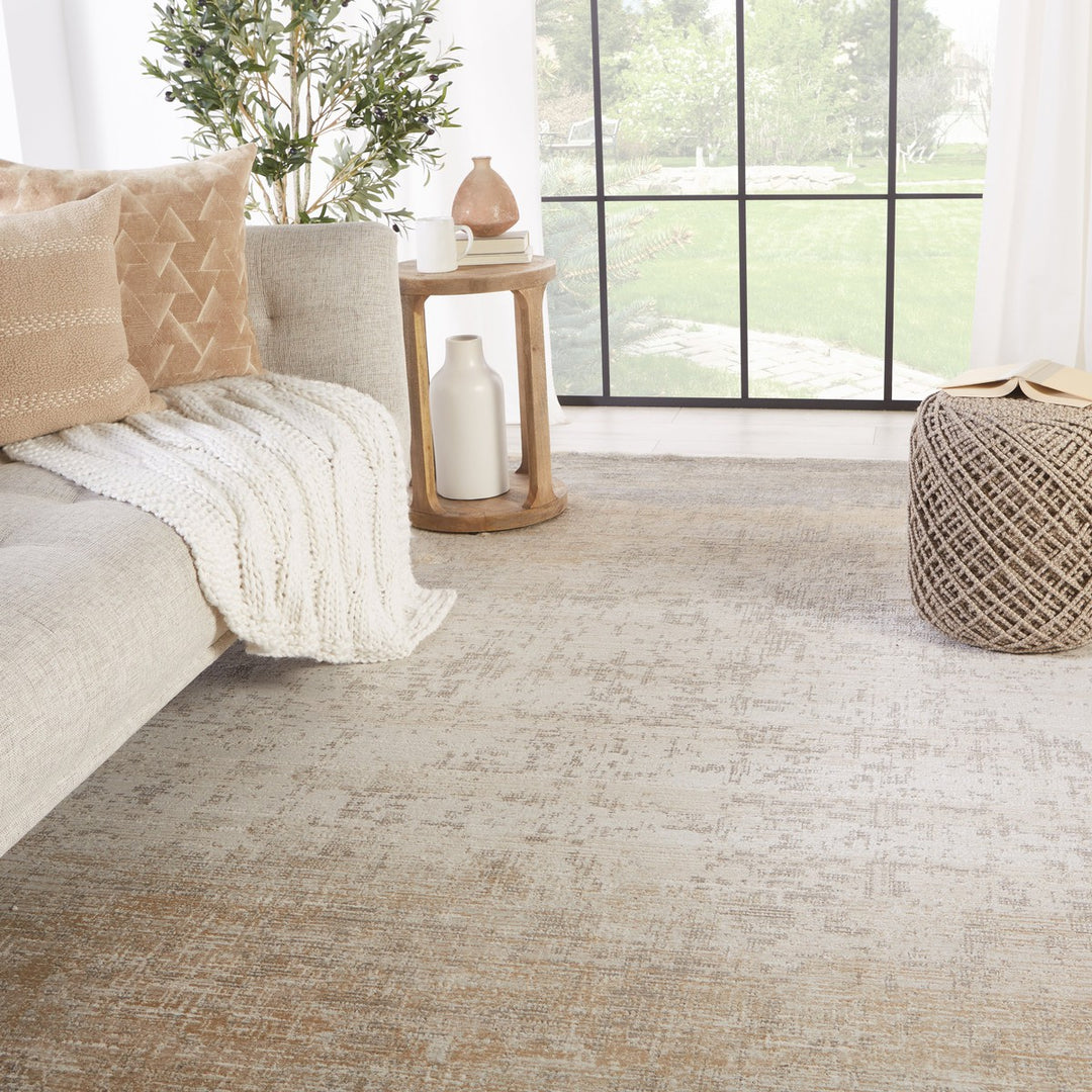 Vibe by Jaipur Living Akari Abstract Gray/ Light Tan Area Rug (8'10"X12'7")