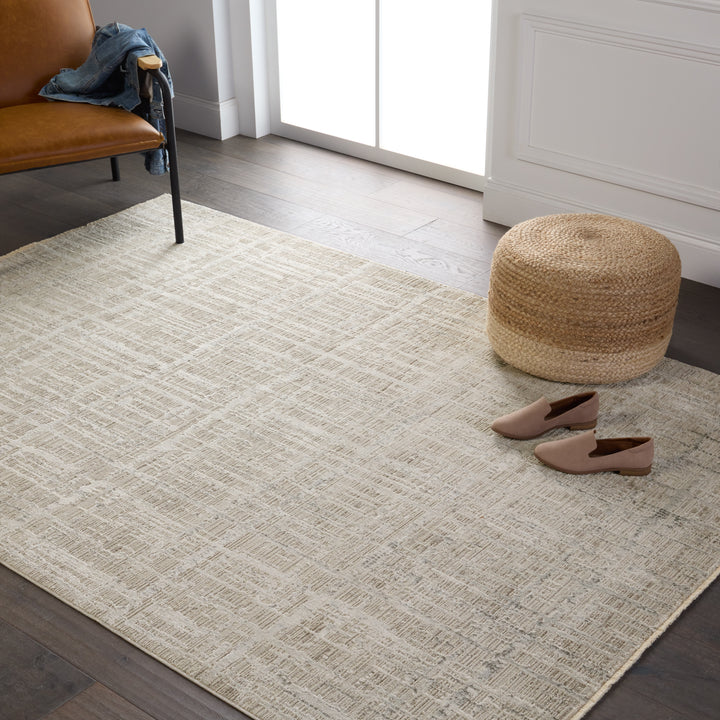 Vibe by Jaipur Living Sovis Abstract Light Gray/ Ivory Area Rug (8'10"X12'7")