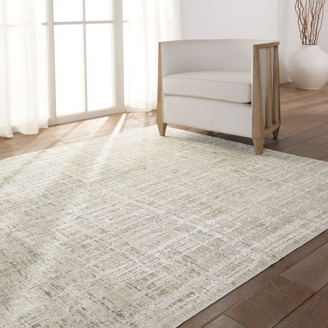 Vibe by Jaipur Living Sovis Abstract Light Gray/ Ivory Area Rug (8'10"X12'7")