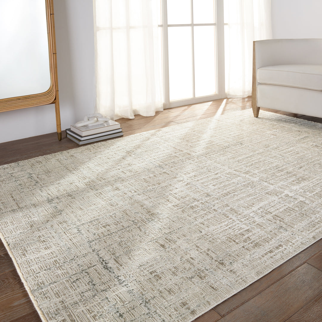 Vibe by Jaipur Living Sovis Abstract Light Gray/ Ivory Area Rug (8'10"X12'7")