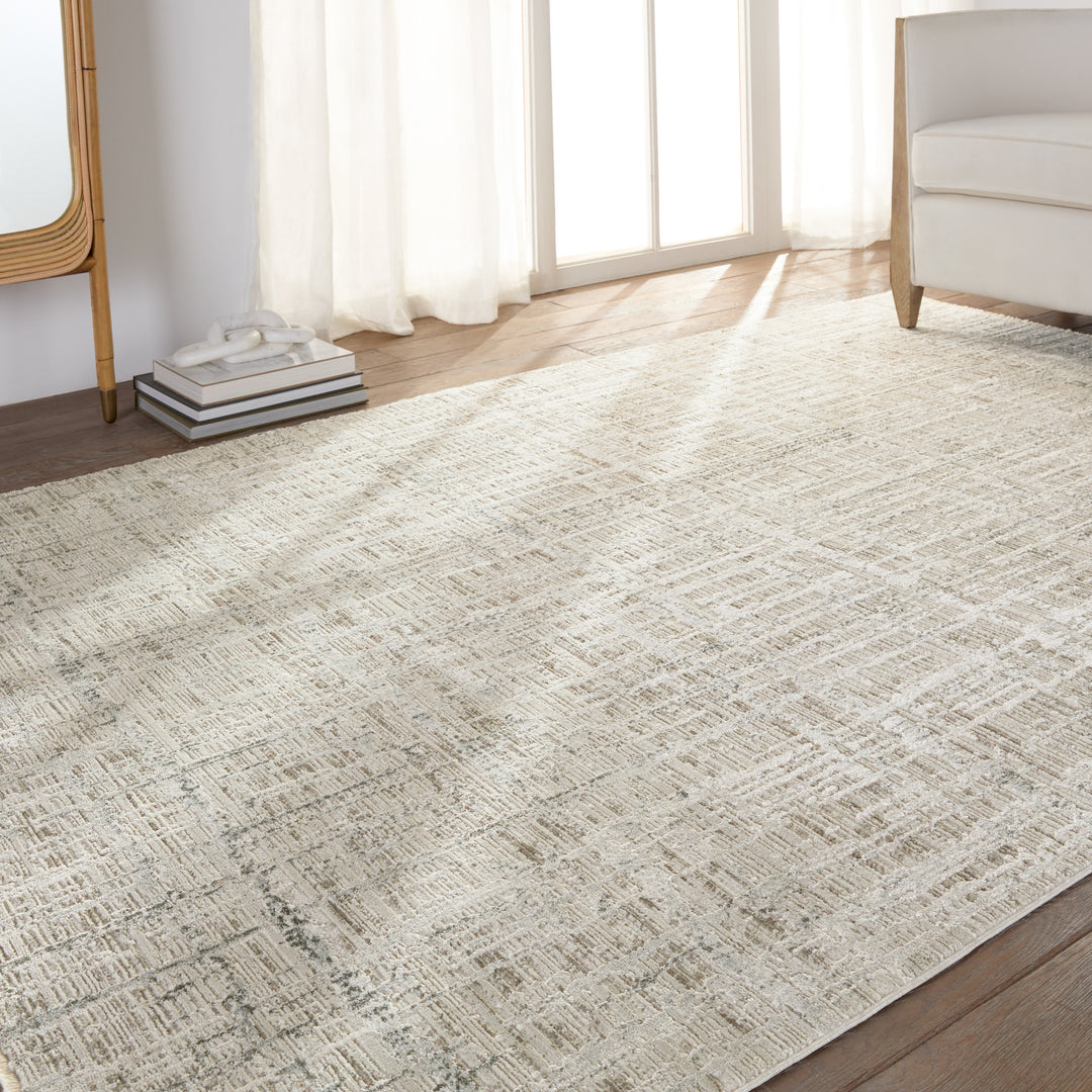 Vibe by Jaipur Living Sovis Abstract Light Gray/ Ivory Area Rug (8'10"X12'7")