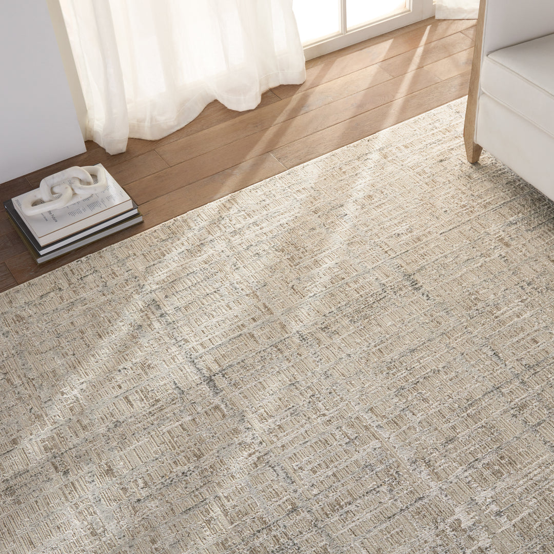 Vibe by Jaipur Living Sovis Abstract Light Gray/ Ivory Area Rug (7'10"X10'10")