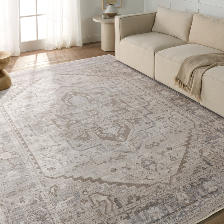 Vibe by Jaipur Living Venn Medallion Taupe/ Silver Area Rug (7'10"X10'10")