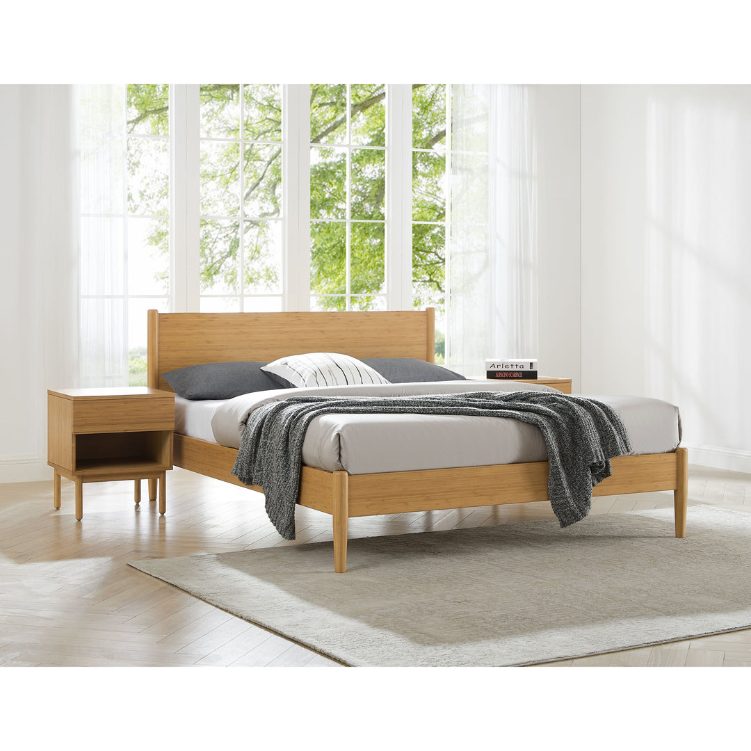 Ria Queen Platform Bed - Caramelized