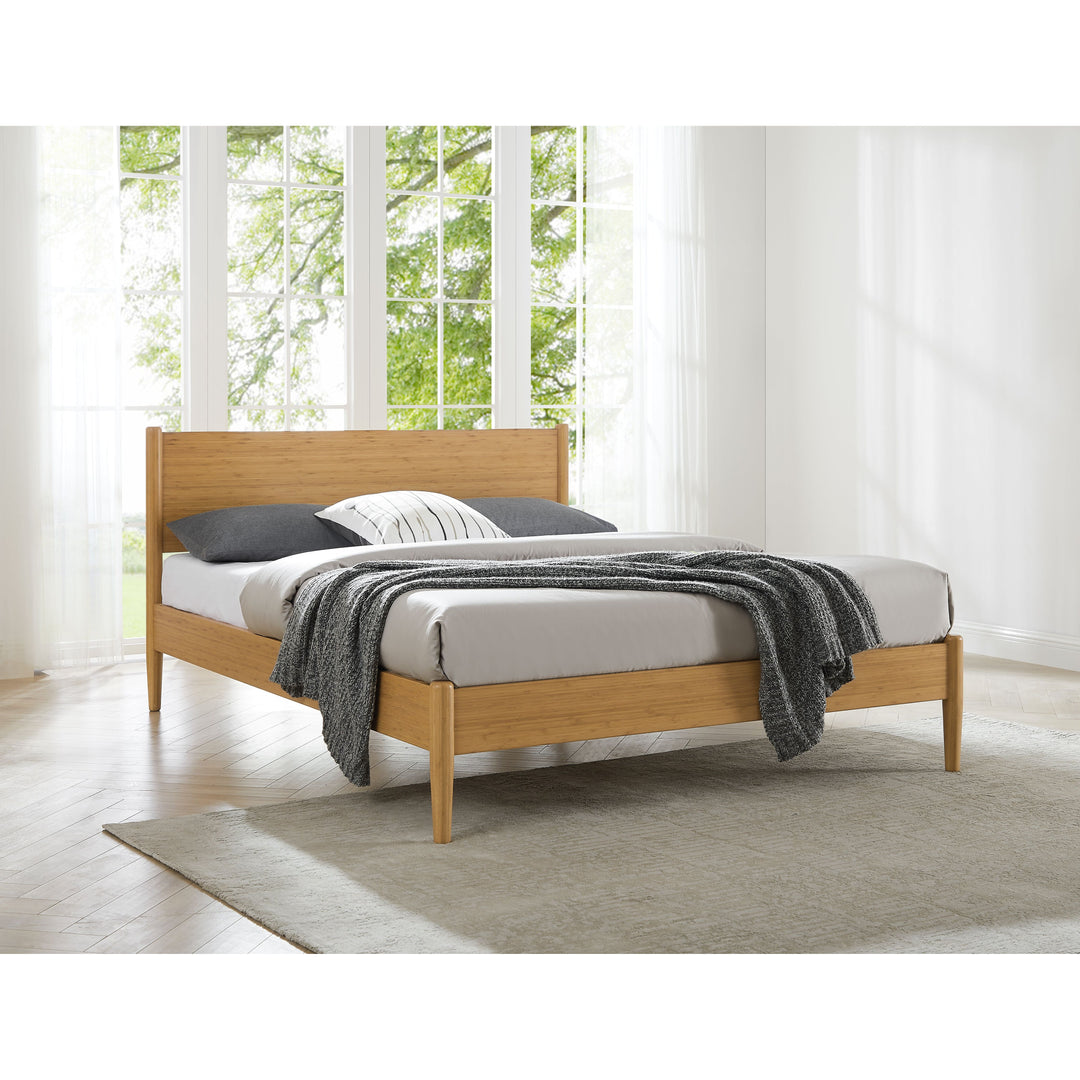 Ria Eastern King Platform Bed - Caramelized