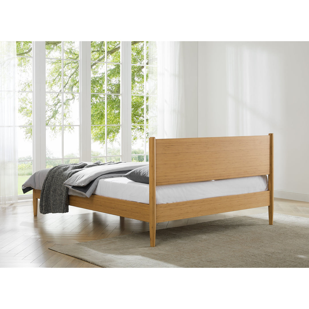 Ria Eastern King Platform Bed - Caramelized