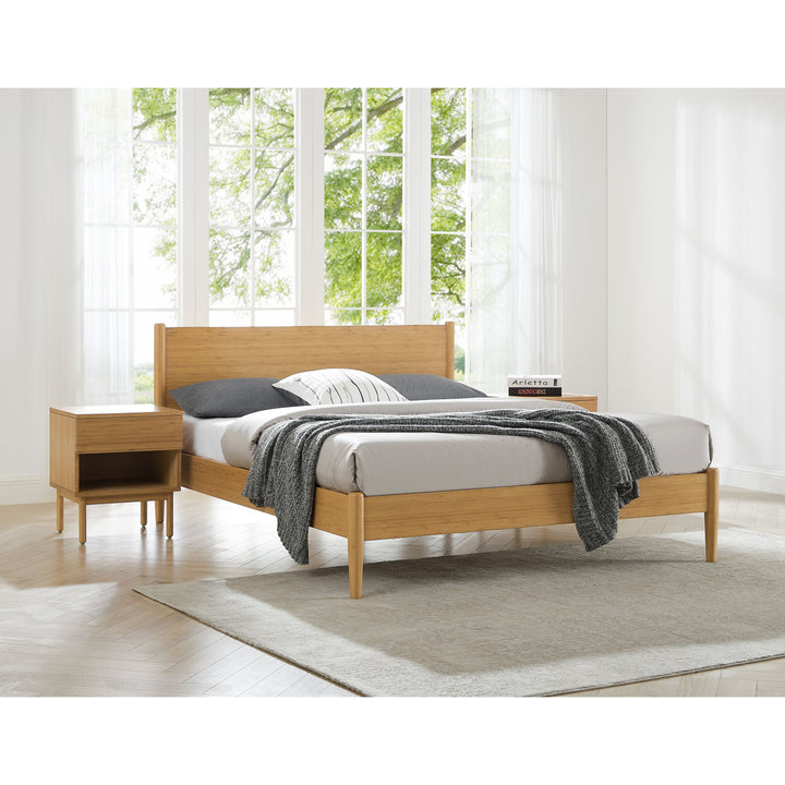 Ria Eastern King Platform Bed - Caramelized