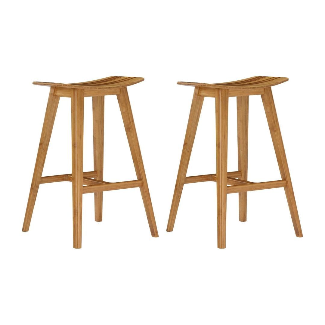 Tigris Counter Height Stool - Caramelized With Exotic Tiger Inlay - (Set of 2)