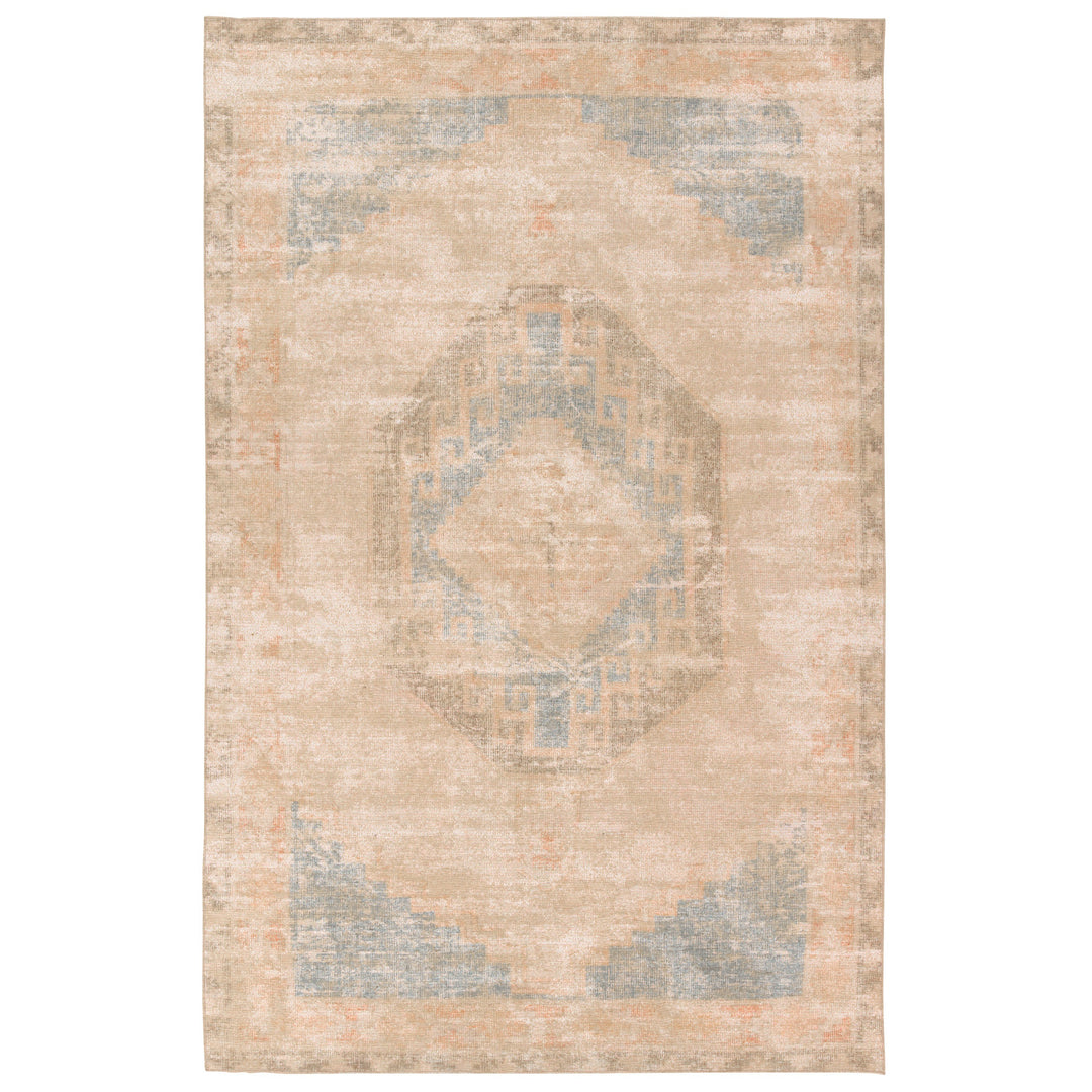 Vibe by Jaipur Living Kayell Medallion Tan/Blue Area Rug (4'X6' Rectangle)