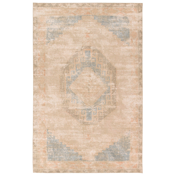 Vibe by Jaipur Living Kayell Medallion Tan/Blue Area Rug (4'X6' Rectangle)