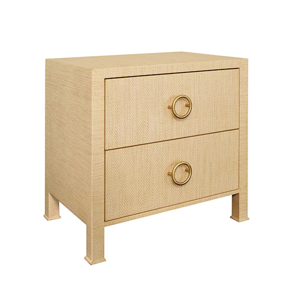 Dressers & Chests Edelman Two Drawer Side Table In Natural Grasscloth