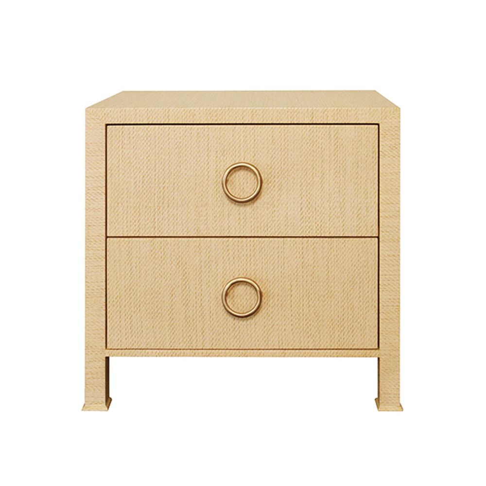 Dressers & Chests Edelman Two Drawer Side Table In Natural Grasscloth