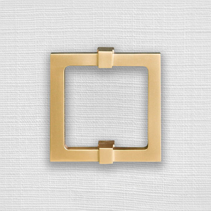 Effie - Four Door Buffet With Large Brass Square Hardware In White Textured Linen