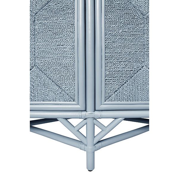 Eleanor Rattan Four Door Cabinet With Rope Front Doors In Painted Light Blue